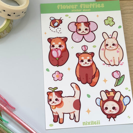 Flower Fluffies Sticker Sheet