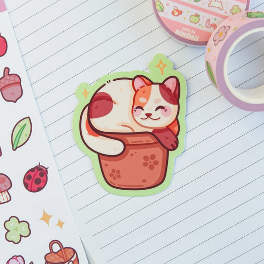 Flower Pot Calico Cat