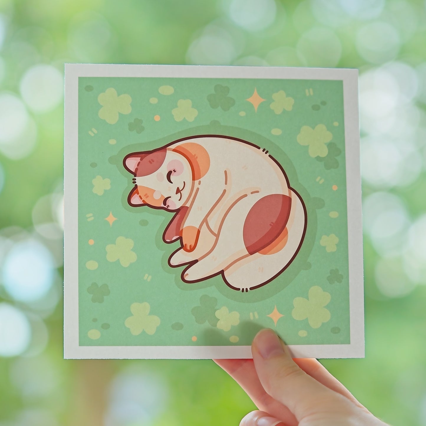 Clover Calico Cat Art Print Nixleii
