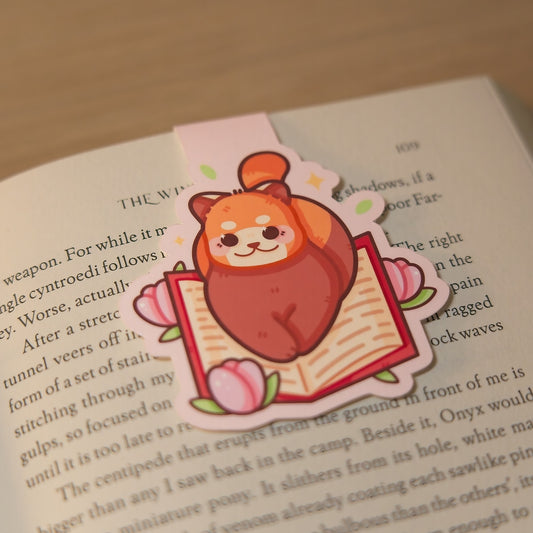 Red Panda Flowers Magnetic Bookmark Nixileii 2