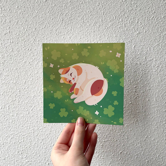 Clover Calico Cat Print
