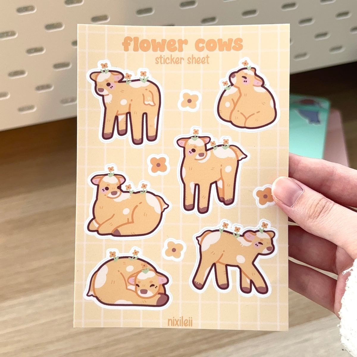 Flower Cows Sticker Sheet