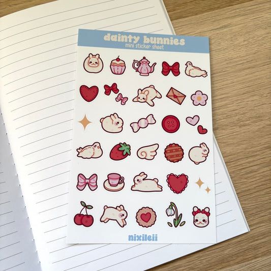 Dainty Bunnies Mini Sticker Sheet