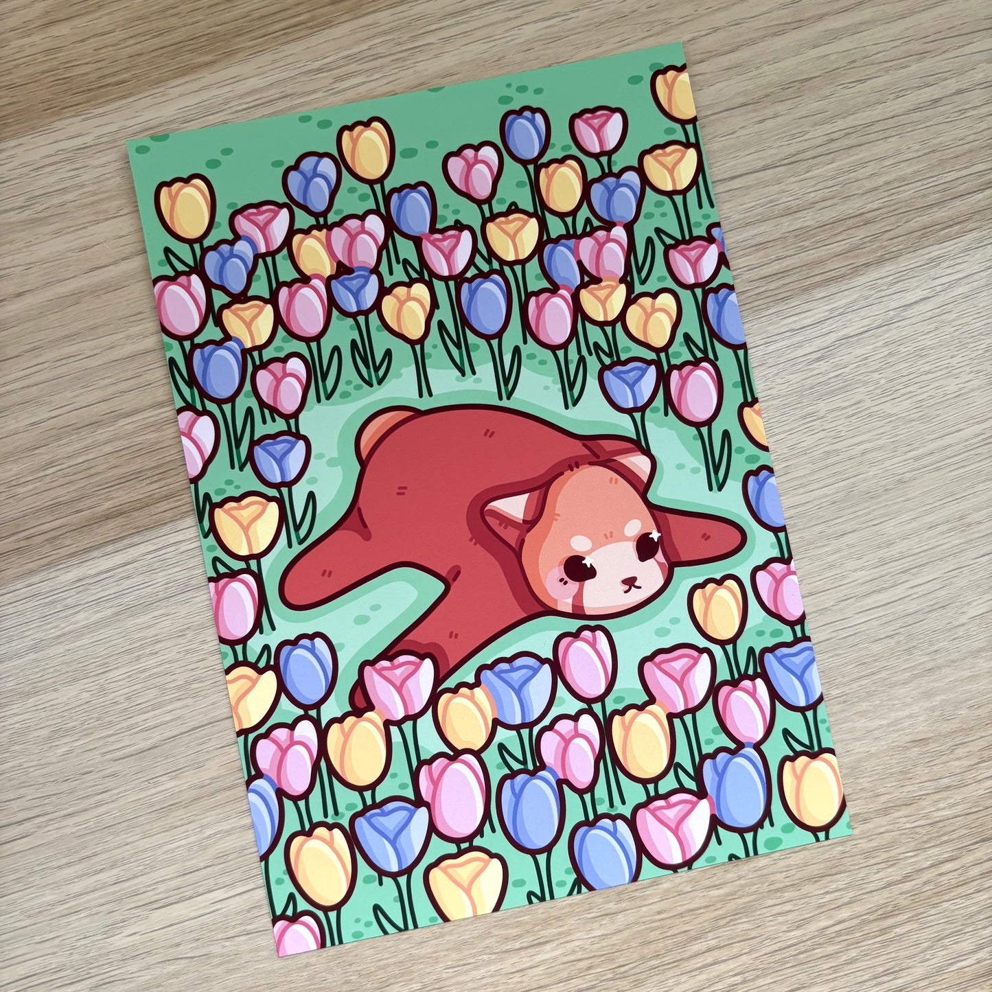 Tulip Red Panda A6 Print