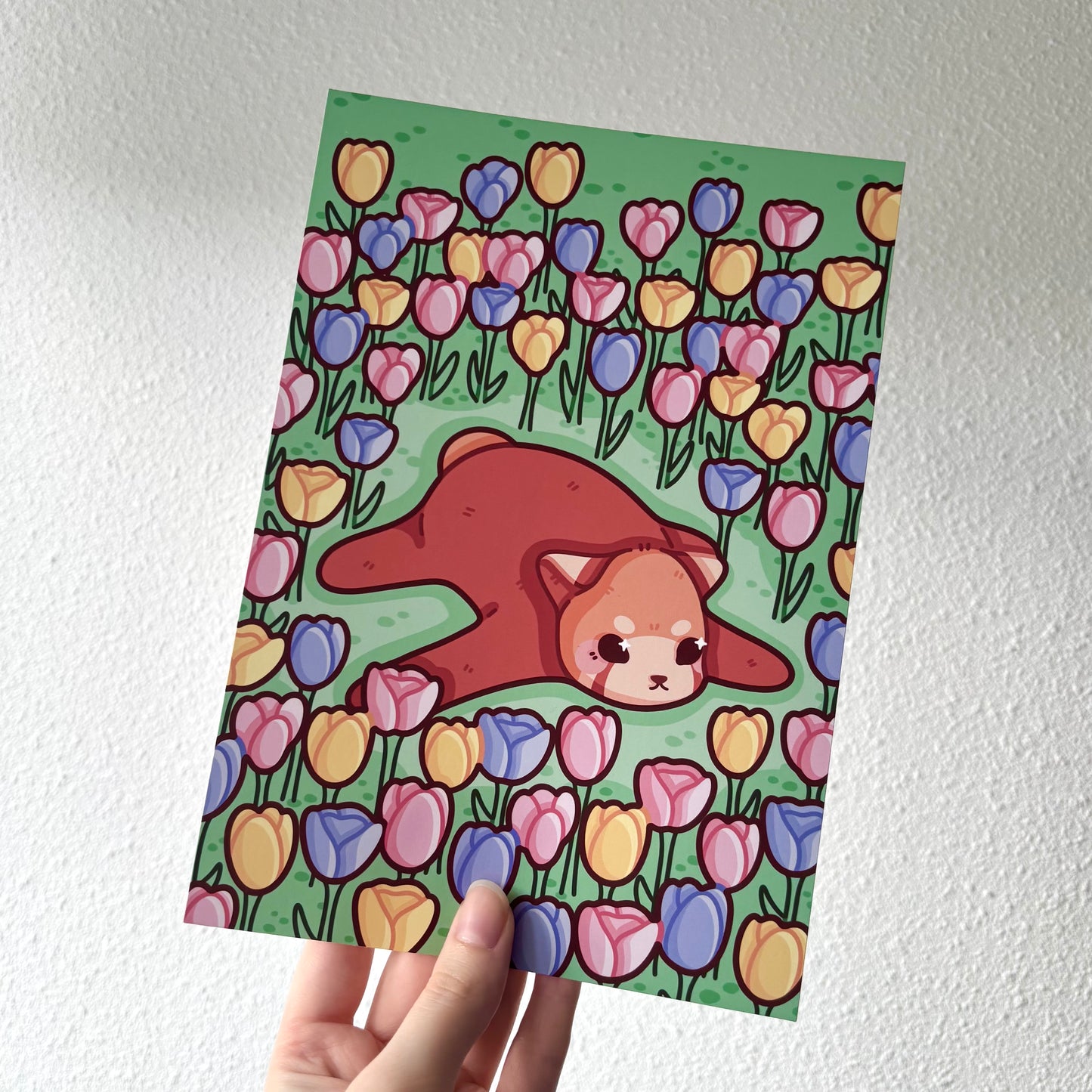 Tulip Red Panda A6 Print