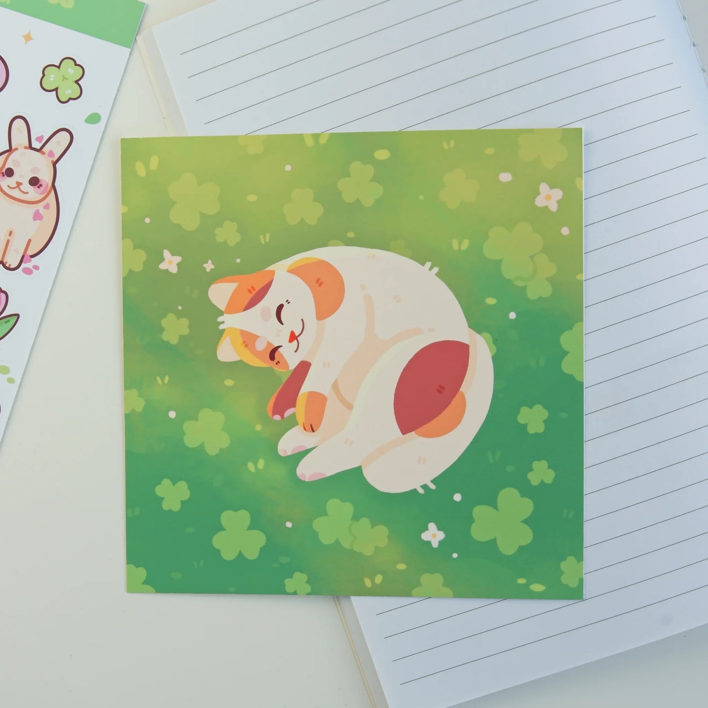 Clover Calico Cat Print