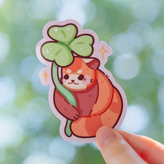 Clover Red Panda Sticker Nixileii