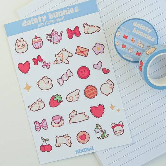 Dainty Bunnies Mini Sticker Sheet