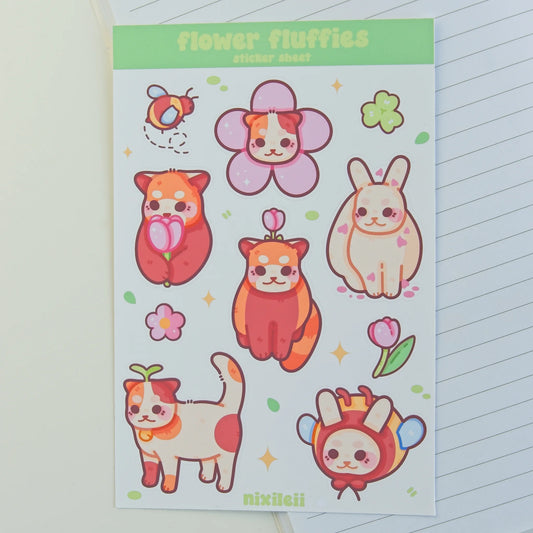 Flower Fluffies Sticker Sheet
